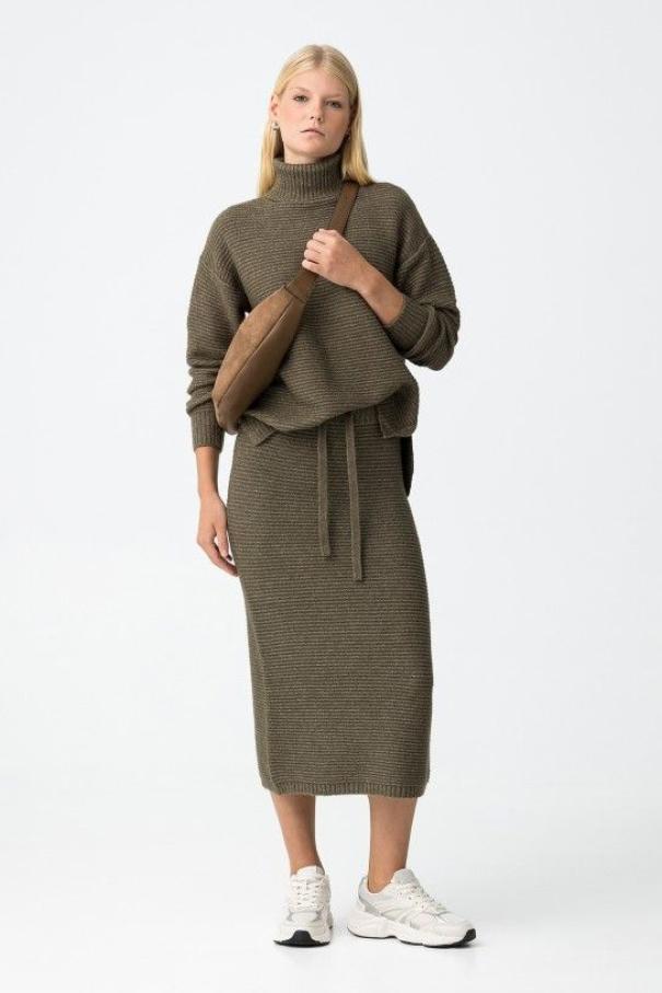 Gonna in maglia da donna Tiffosi verde militare