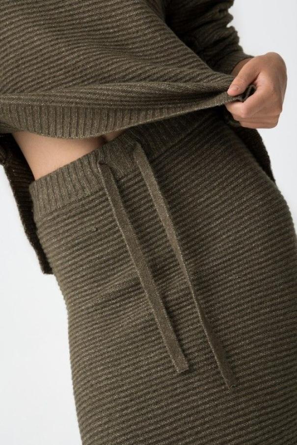 Gonna in maglia da donna Tiffosi verde militare