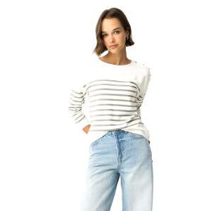 T-shirt manica lunga a righe  donna