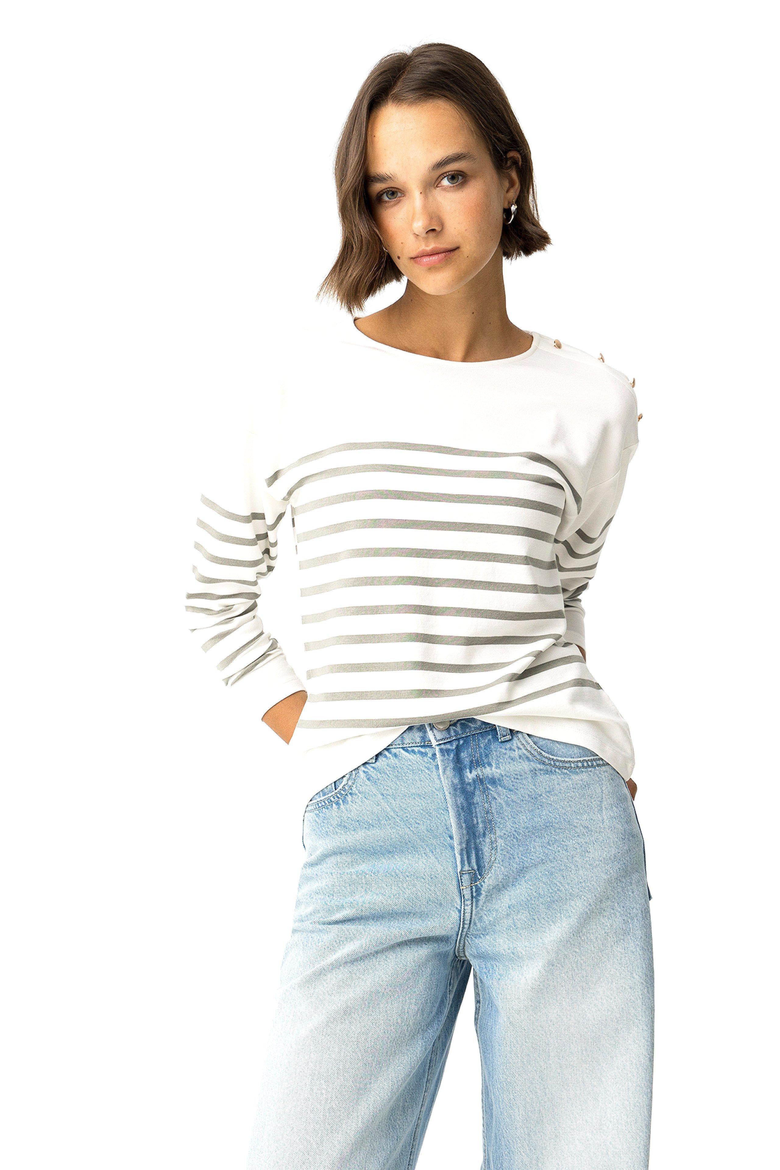 T-shirt manica lunga a righe Tiffosi donna