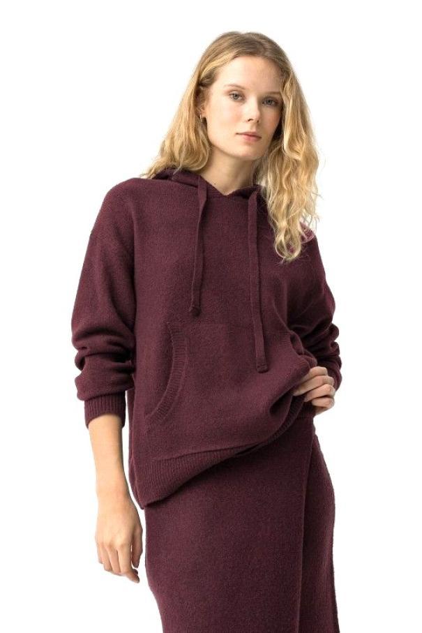 Maglione con cappuccio bordeaux Tiffosi donna