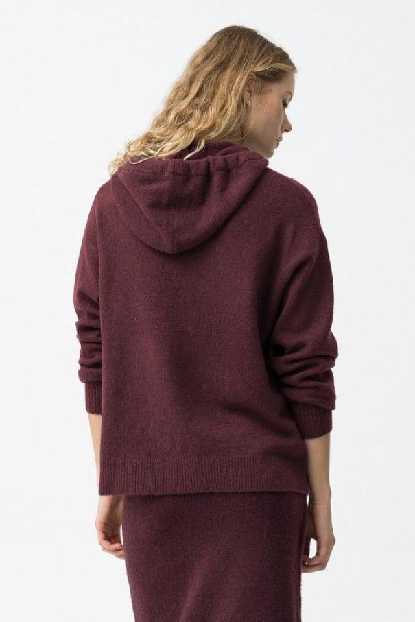 Maglione con cappuccio bordeaux Tiffosi donna