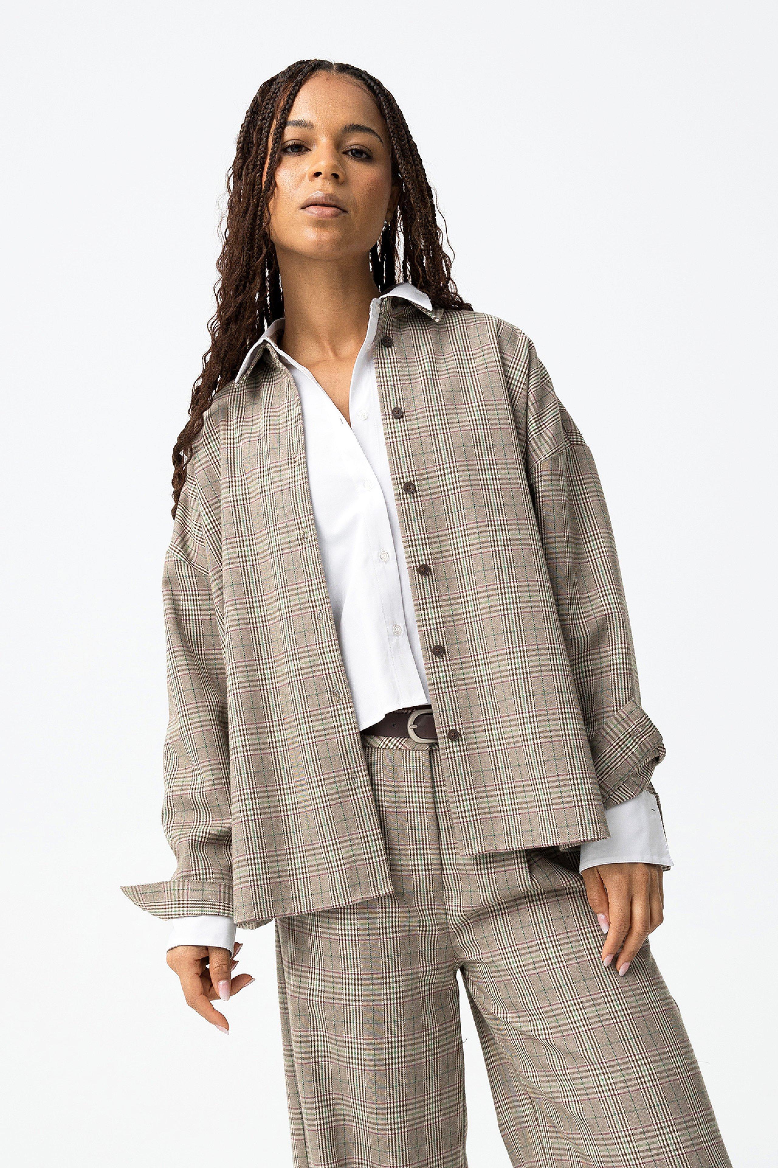 Camicia oversize scozzese donna Tiffosi