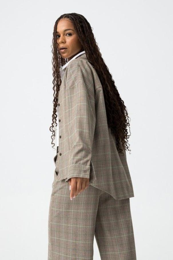 Camicia oversize scozzese donna Tiffosi