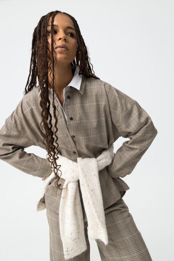 Camicia oversize scozzese donna Tiffosi