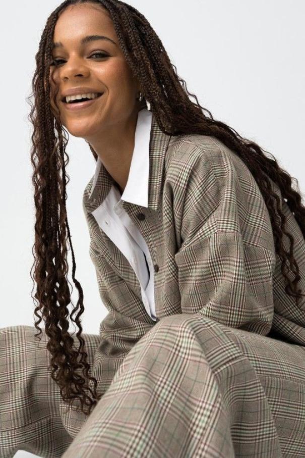 Camicia oversize scozzese donna Tiffosi