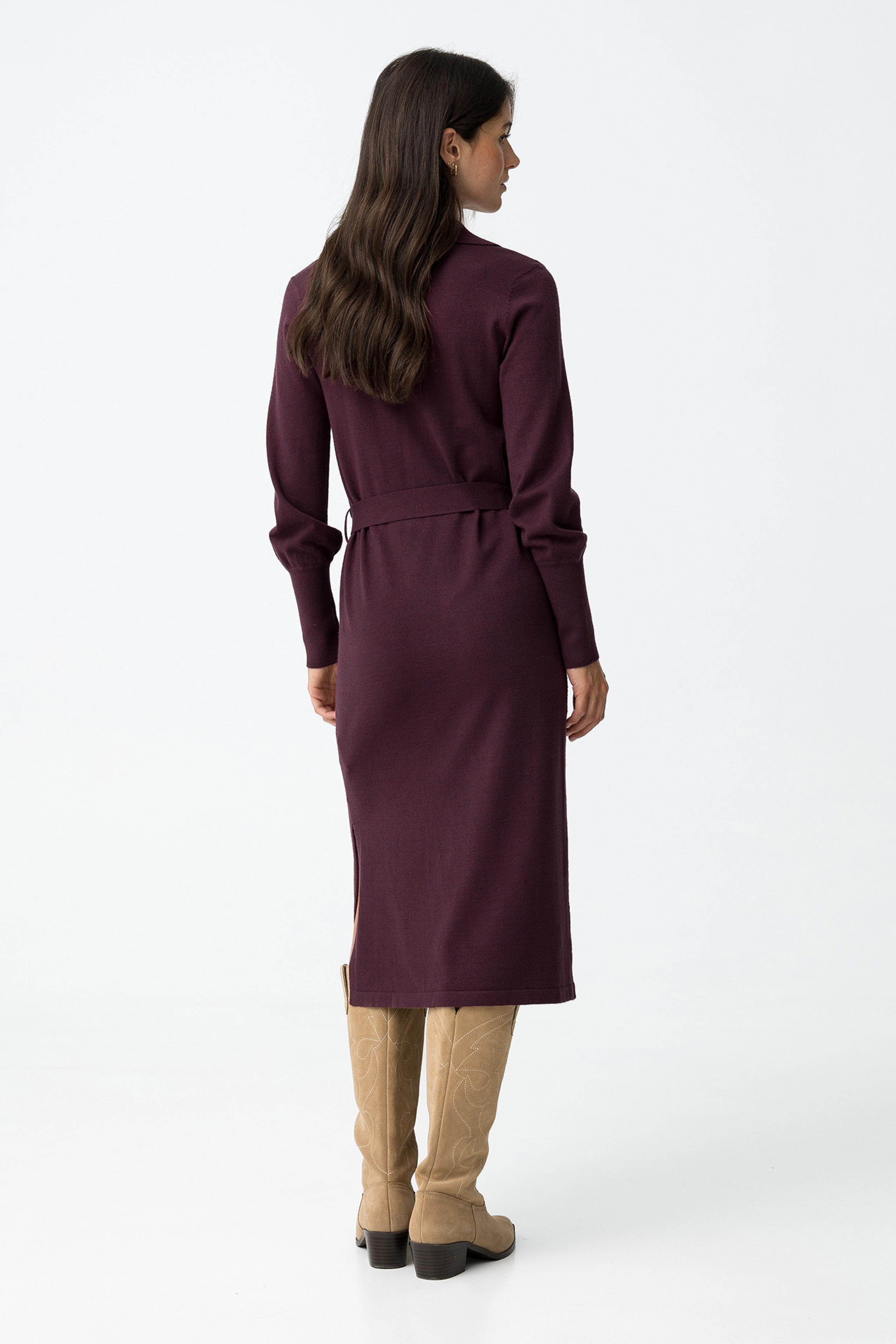 Abito manica lunga di maglina bordeaux Tiffosi