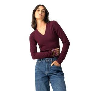 Maglia manica lunga bordeaux donna