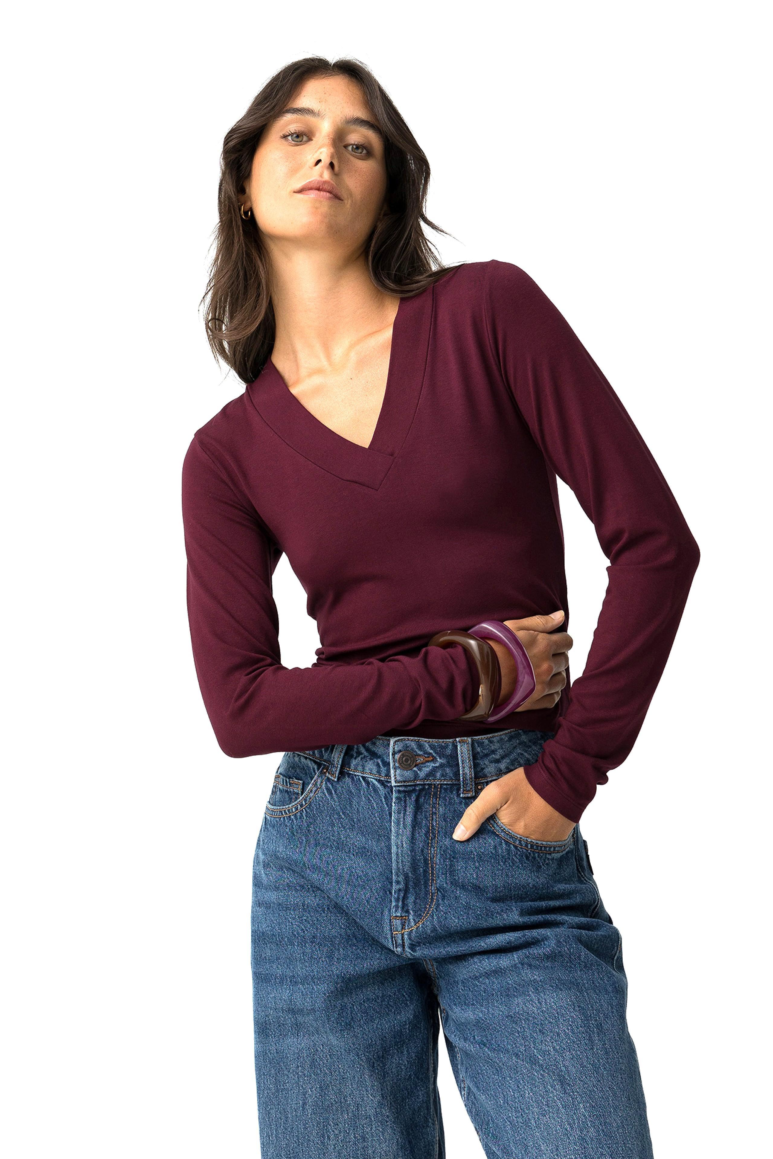 Maglia manica lunga bordeaux donna Tiffosi