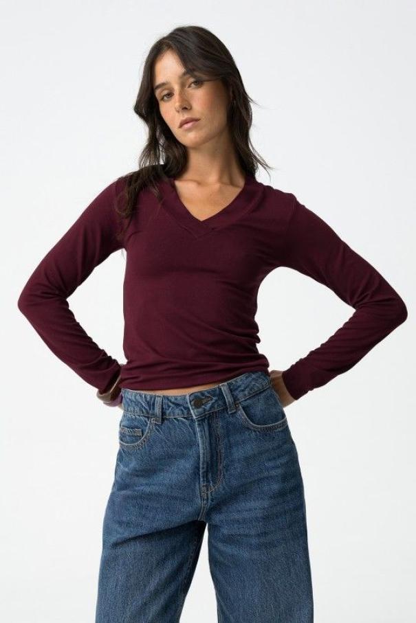 Maglia manica lunga bordeaux donna Tiffosi
