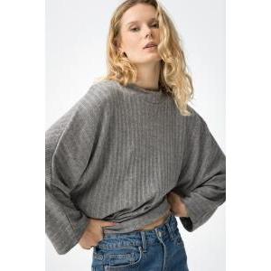 Maglioncino manica lunga grigio  donna