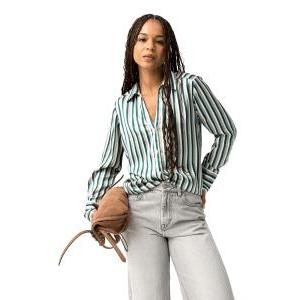 Camicia in raso a righe donna