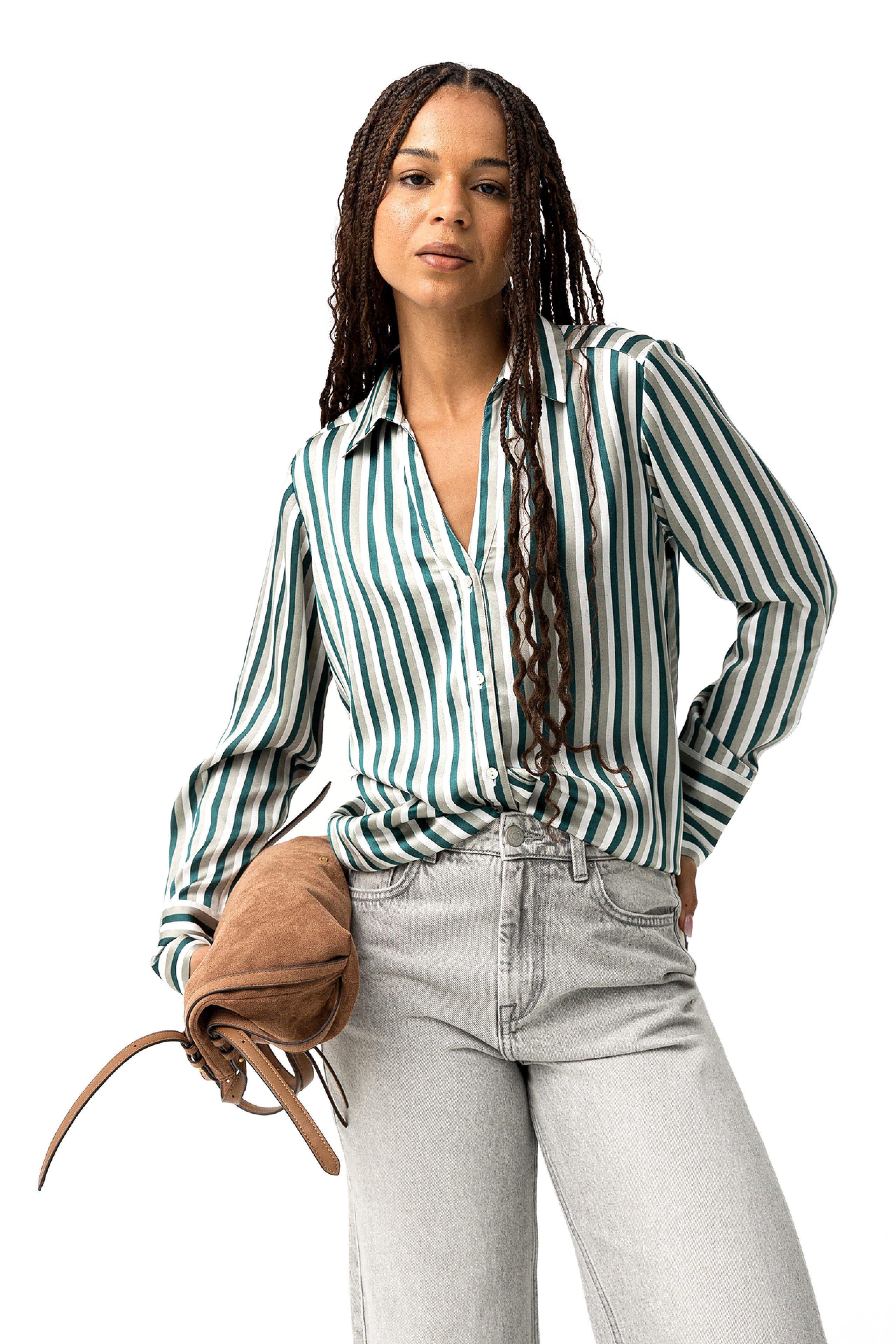 Camicia in raso a righe donna Tiffosi