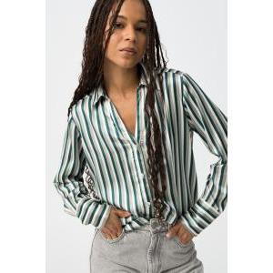 Camicia in raso a righe donna