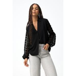 Camicia con maniche a palloncino ricamate  donna