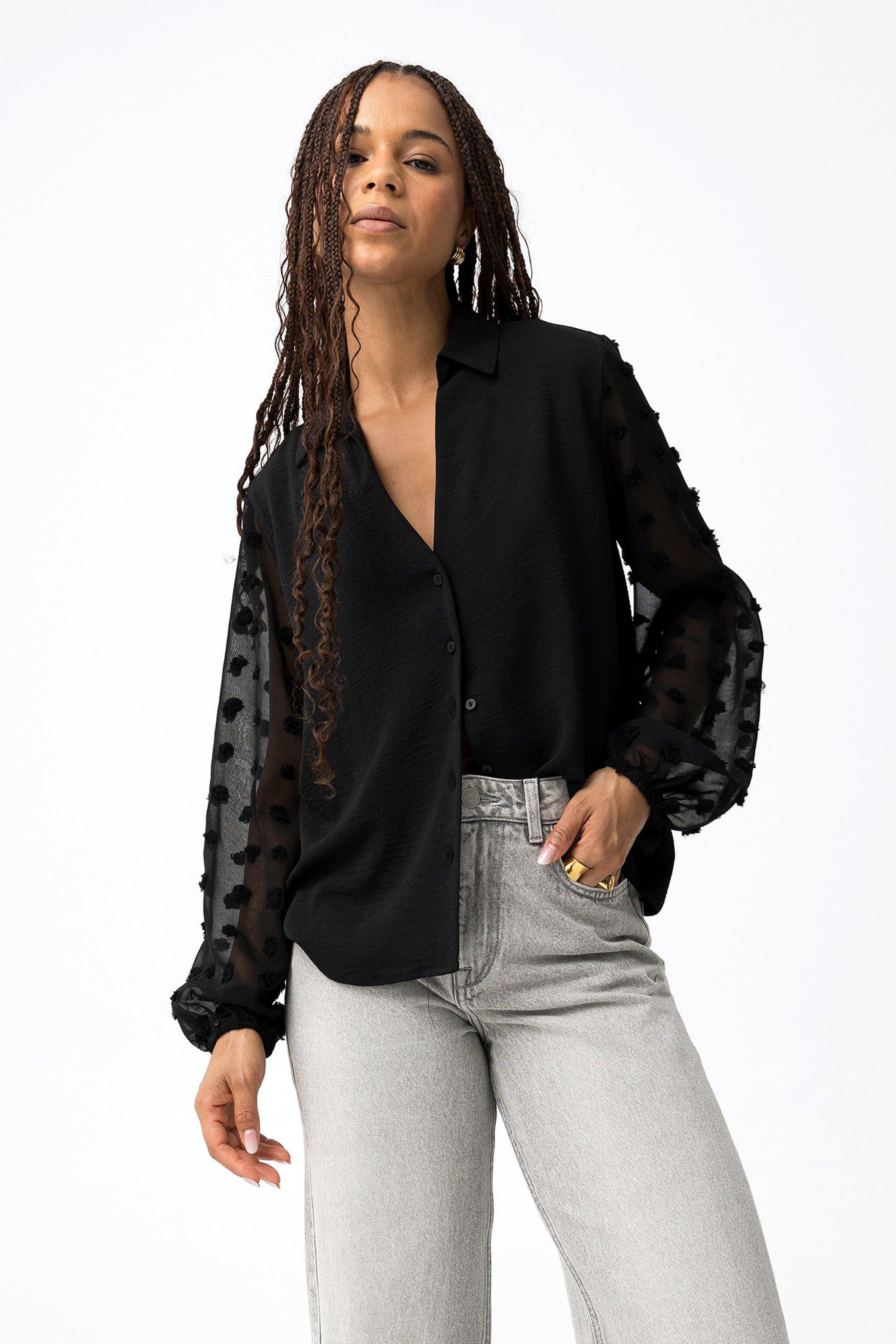 Camicia con maniche a palloncino ricamate Tiffosi donna