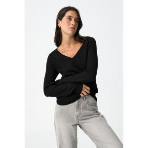 Maglia maniche lunghe con scollo v donna