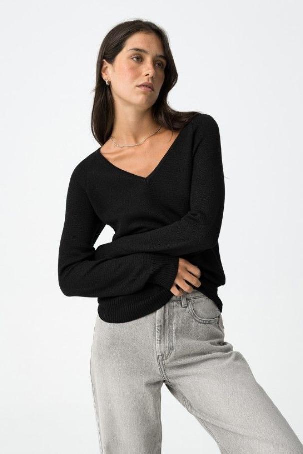 Maglia maniche lunghe con scollo V donna Tiffosi