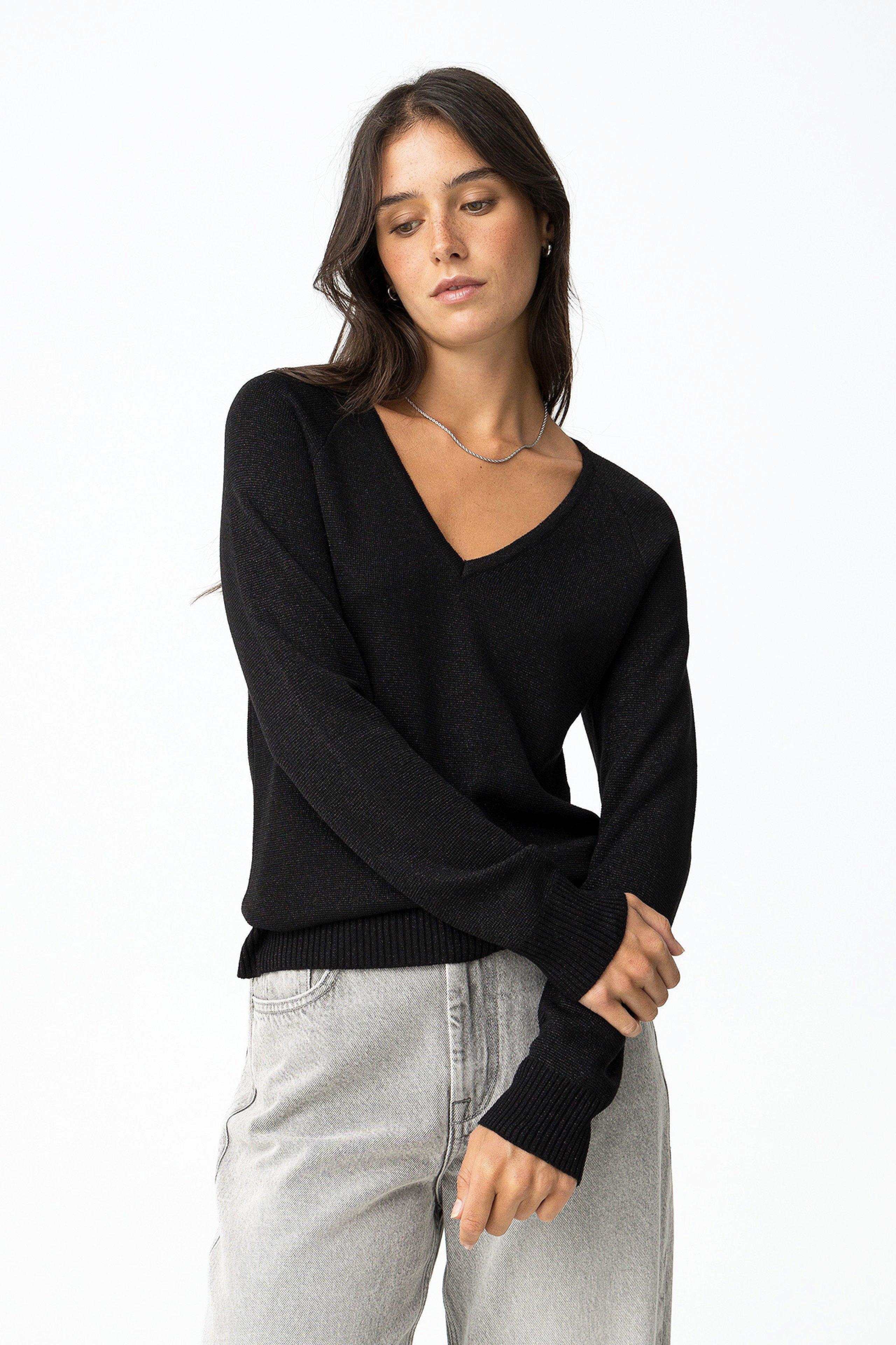 Maglia maniche lunghe con scollo V donna Tiffosi