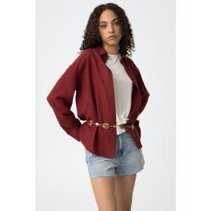 Camicia relaxed fit misto lino  donna