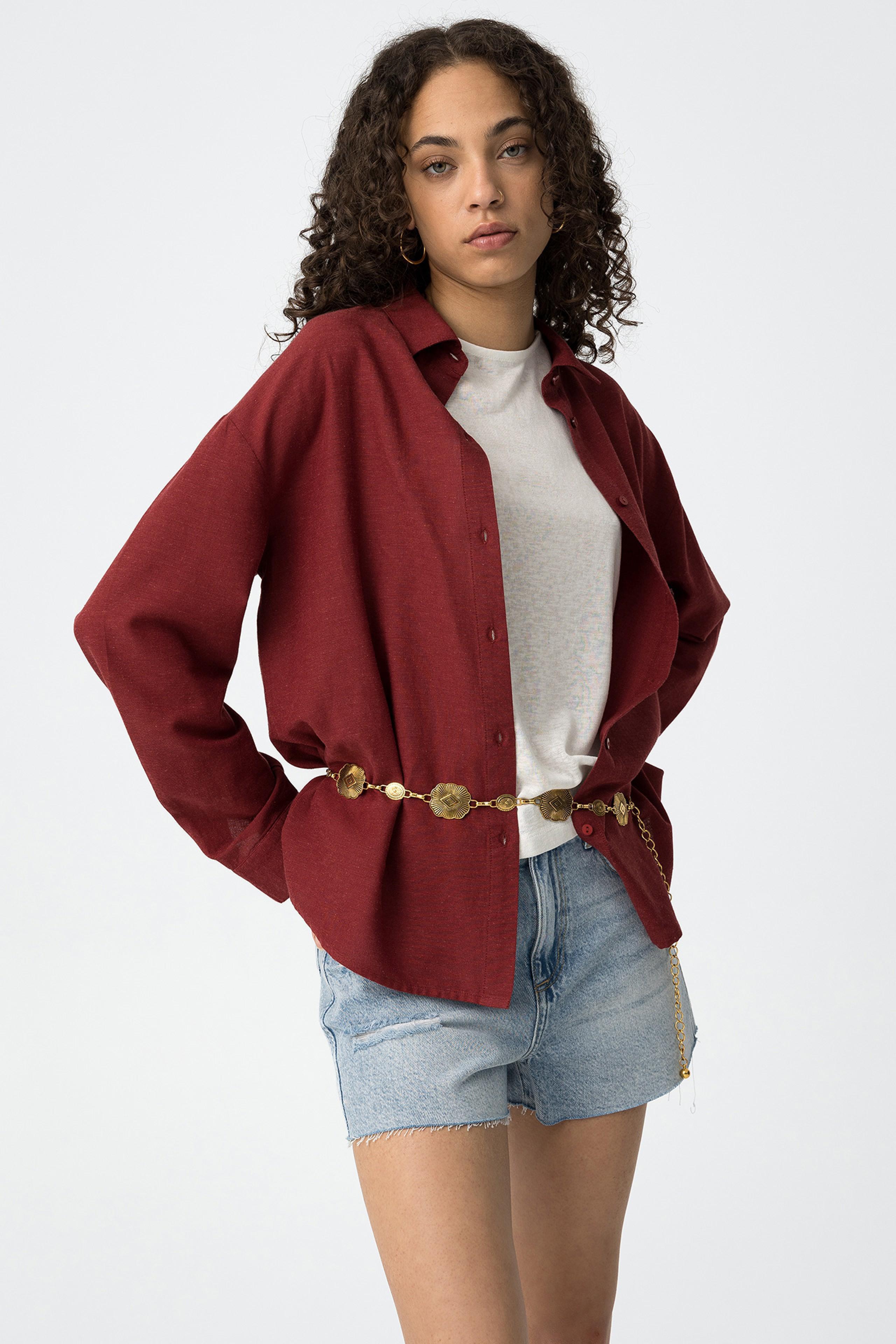 Camicia relaxed fit misto lino Tiffosi donna