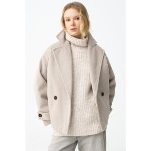 Cappotto corto beige di panno