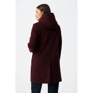 Cappotto lungo in panno bordeaux donna