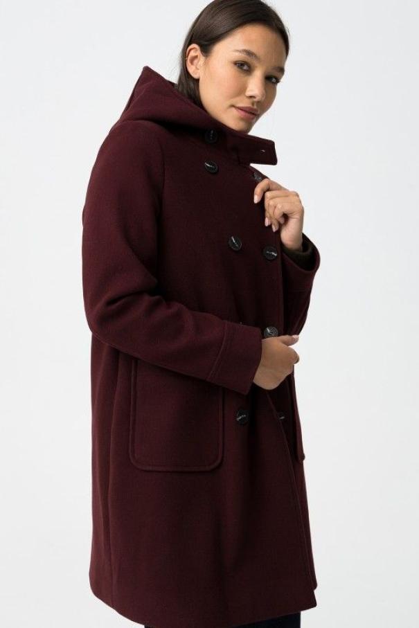 Cappotto lungo in panno bordeaux donna Tiffosi