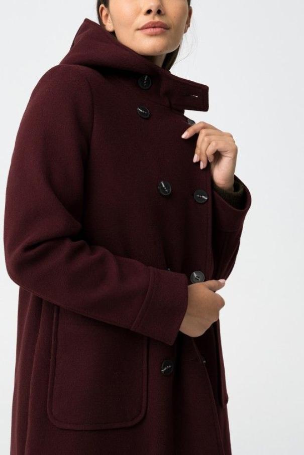 Cappotto lungo in panno bordeaux donna Tiffosi