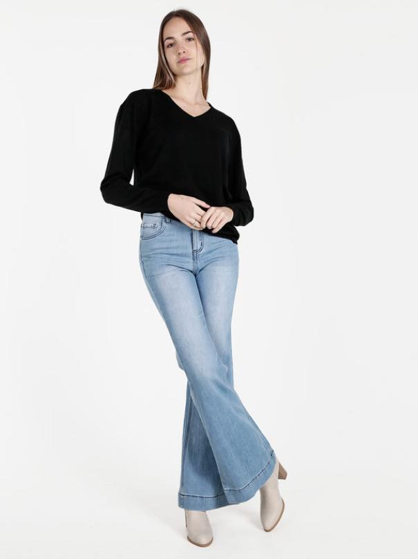 enrico coveri pullover donna rasato unito nero - foto 3