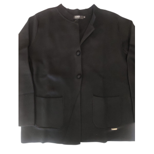 Cardigan giacca donna bottoni foderati nero