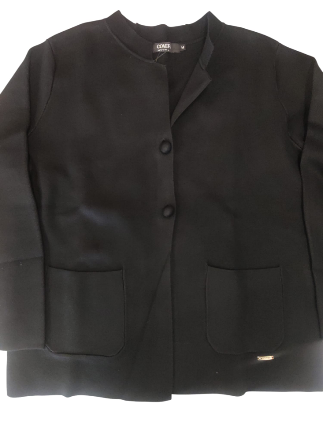 coveri moving cardigan giacca donna bottoni foderati nero - foto 1
