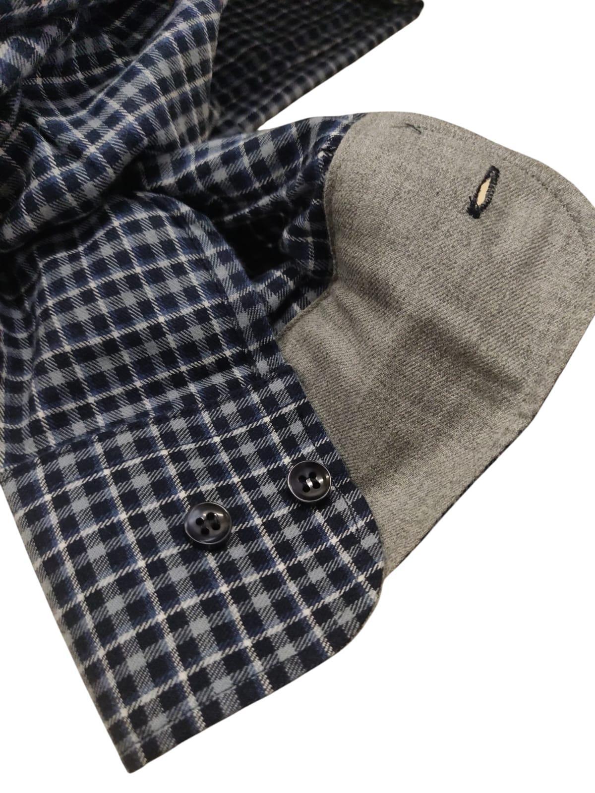 sea barrier camicia flanella quadretti regular fit blu - foto 3