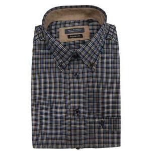 Camicia flanella quadretti regular fit blu royal