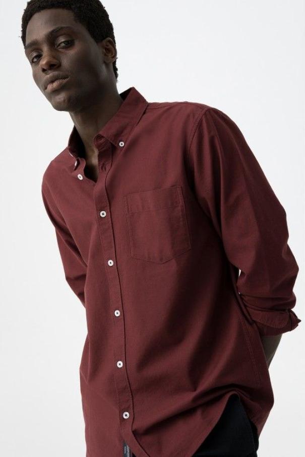 Camicia manica lunga uomo cotone bordeaux Tiffosi