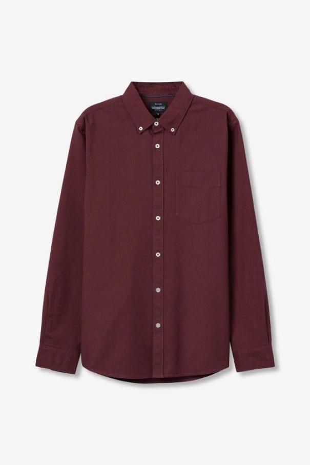Camicia manica lunga uomo cotone bordeaux Tiffosi