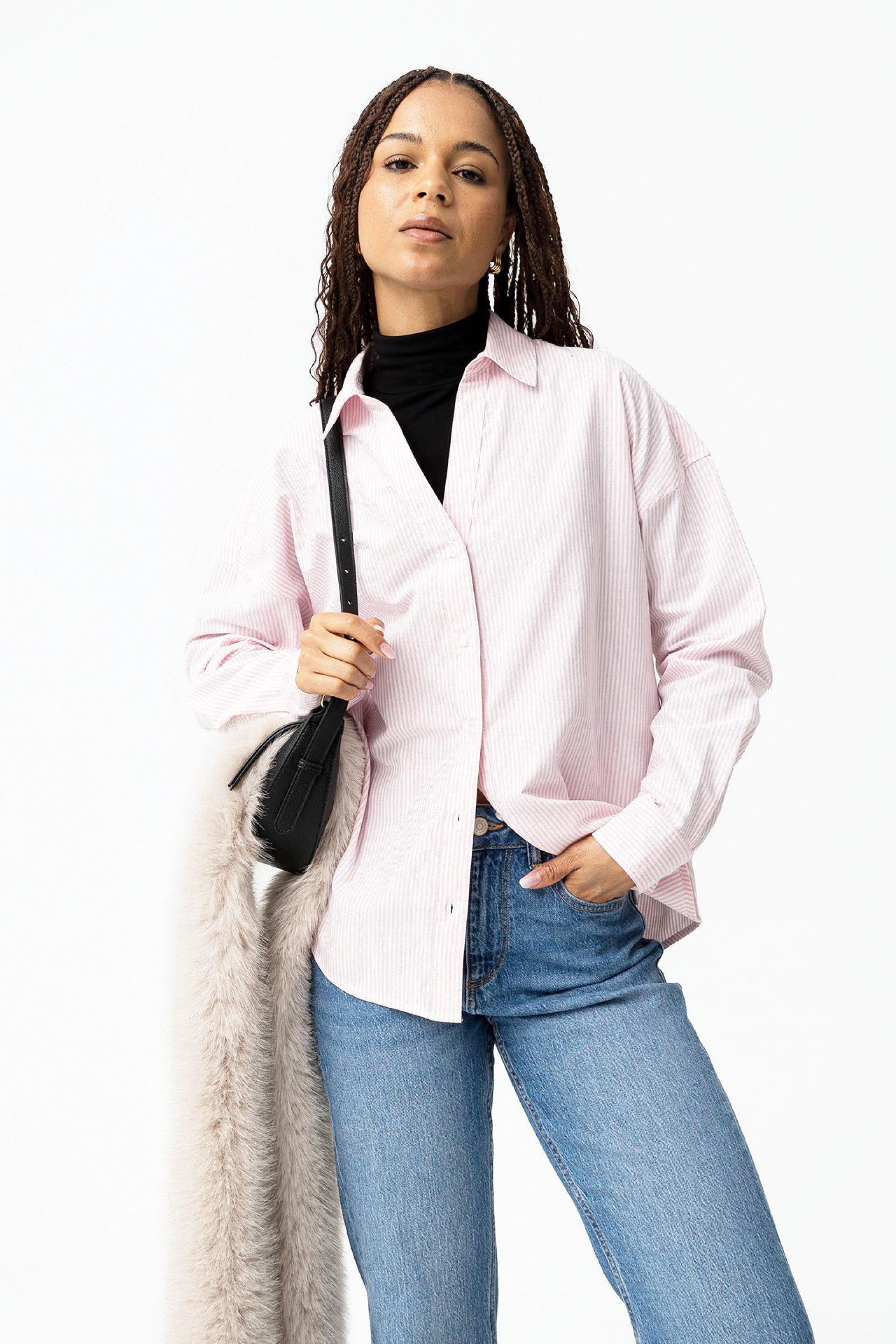 Camicia a righe rosa donna Tiffosi