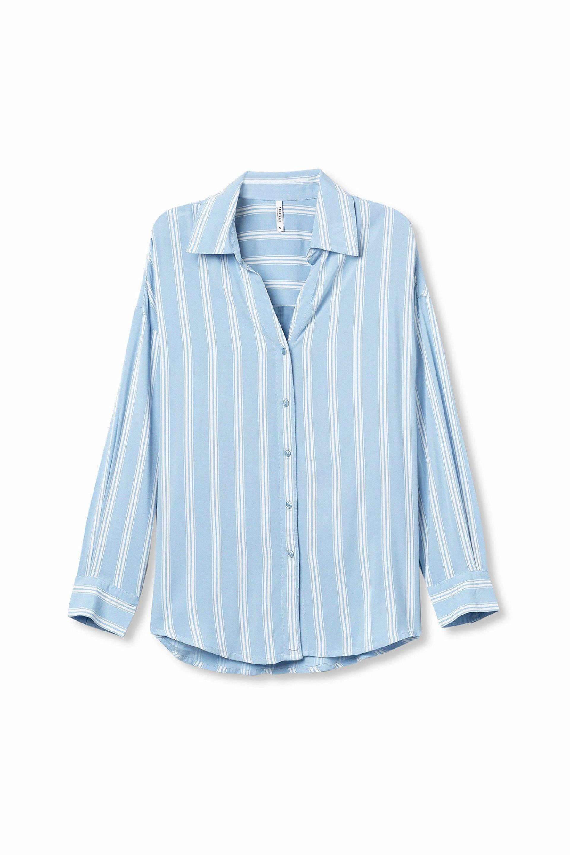 Camicia donna a righe celesti Tiffosi