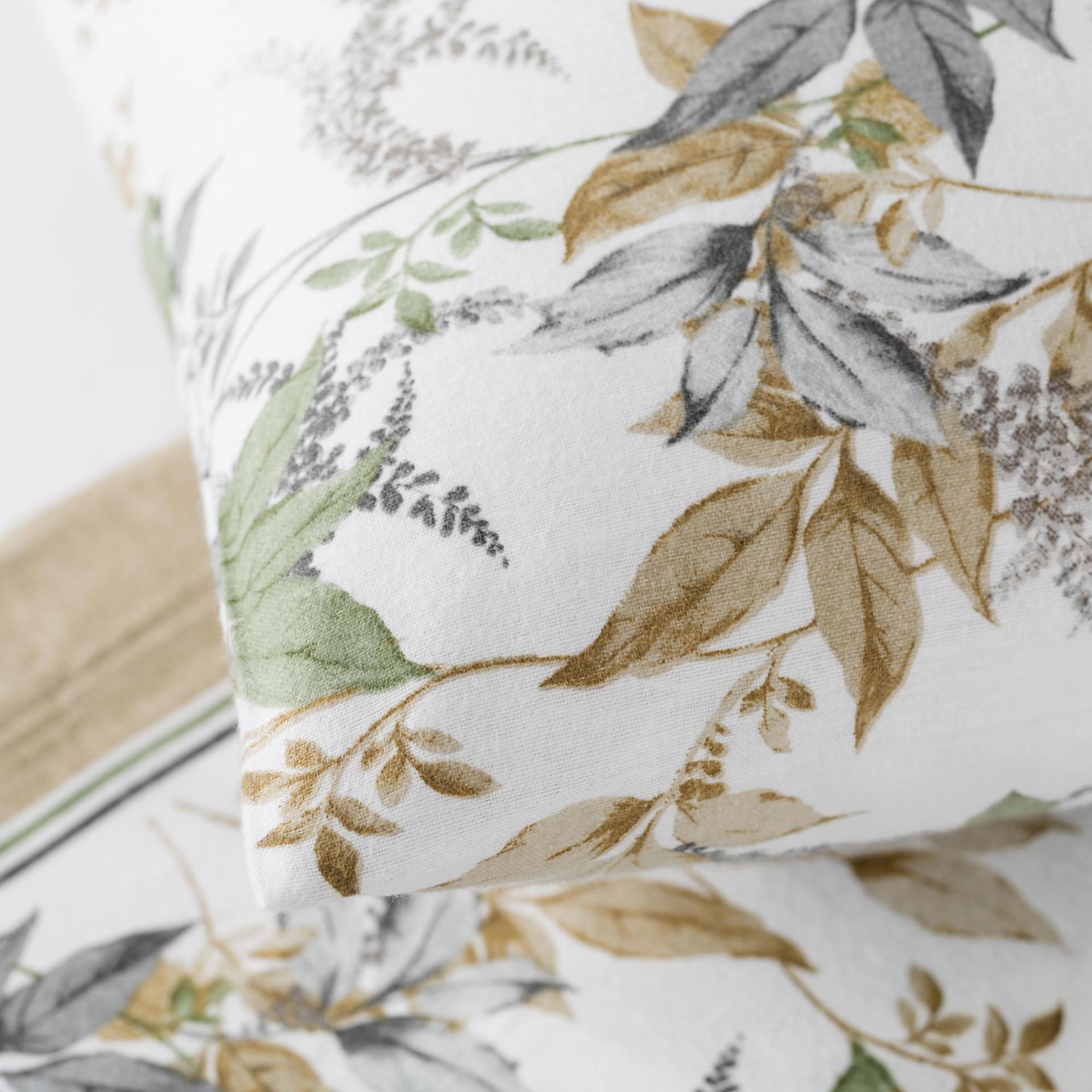 Completo matrimoniale flanella Linea Oro foglie