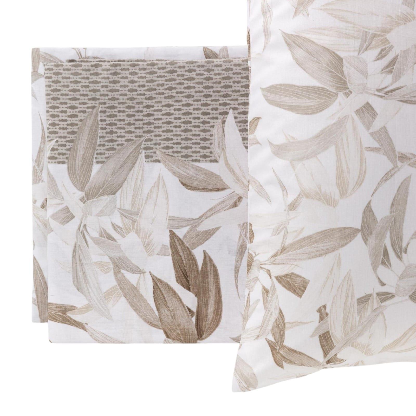 Completo matrimoniale in cotone foglie Linea Oro
