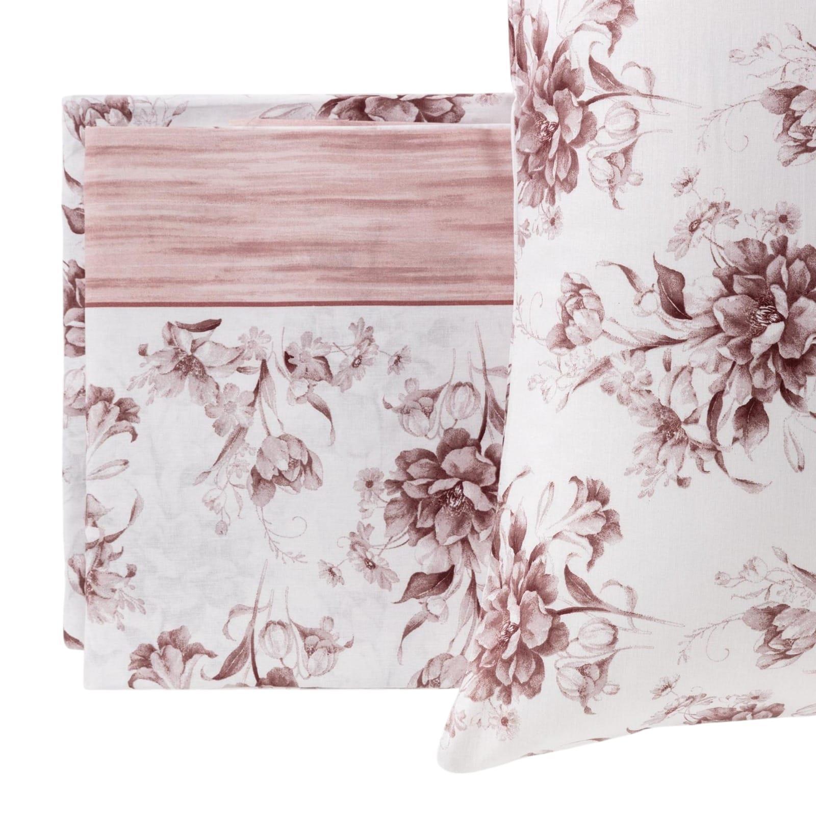 Completo letto matrimoniale in cotone floreale Linea Oro