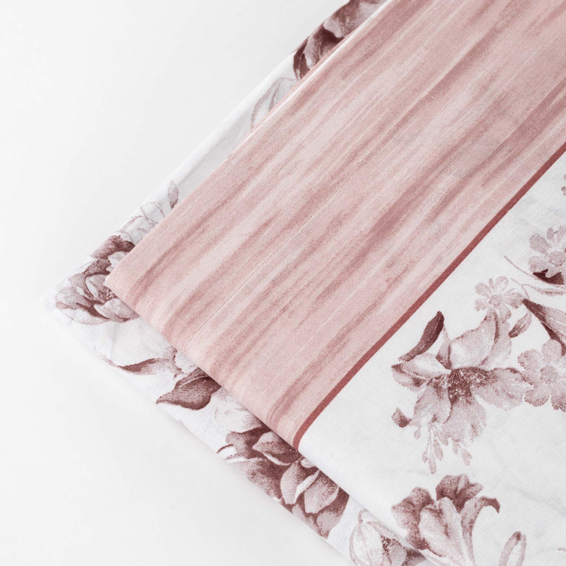 Completo letto matrimoniale in cotone floreale Linea Oro