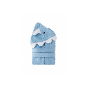 Shark accappatoio baby con cappuccio squalo celeste