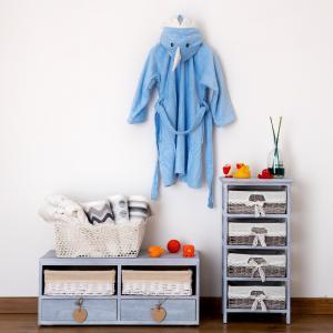 Shark accappatoio baby con cappuccio squalo celeste