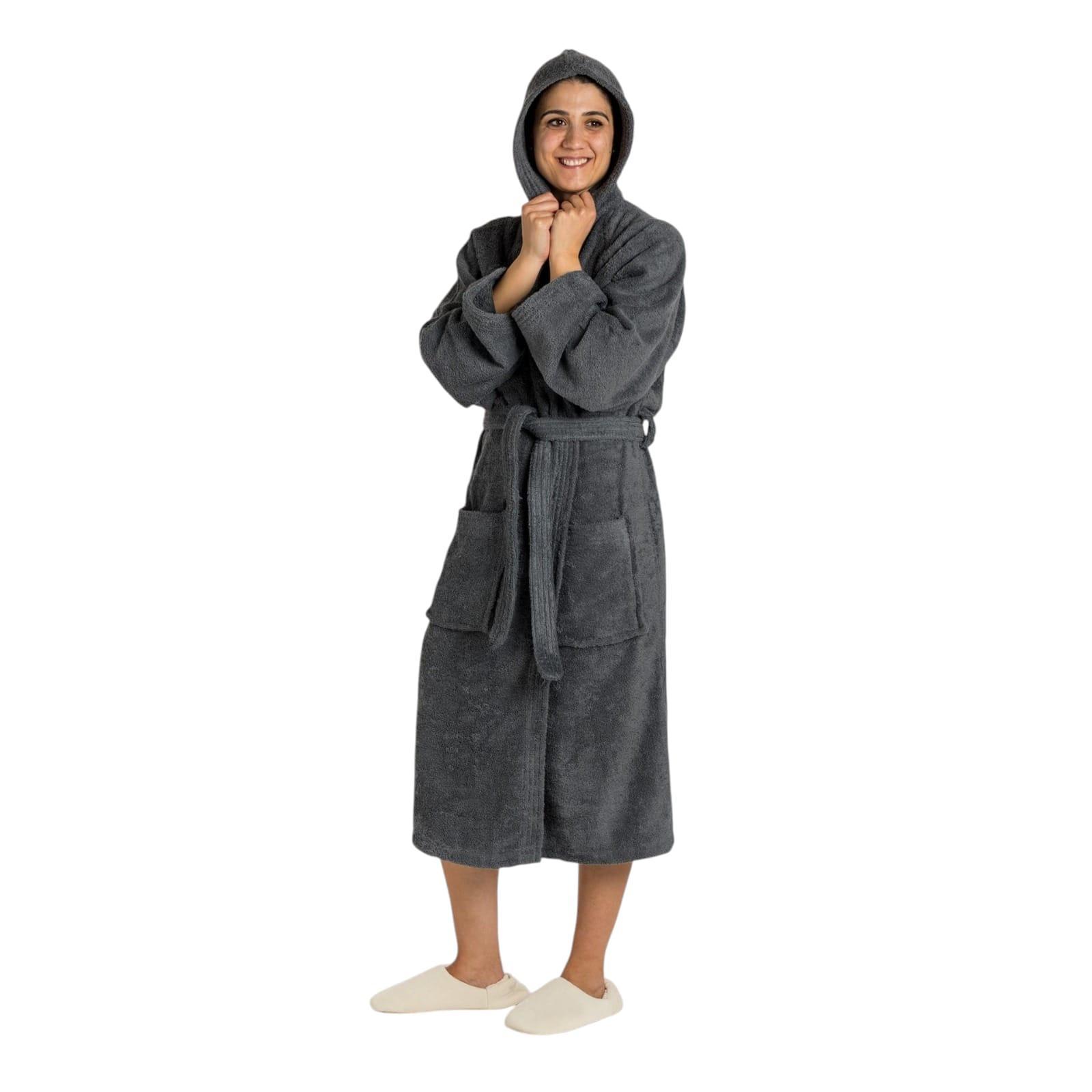 Accappatoio con cappuccio spugna Grigio adulto Riviera