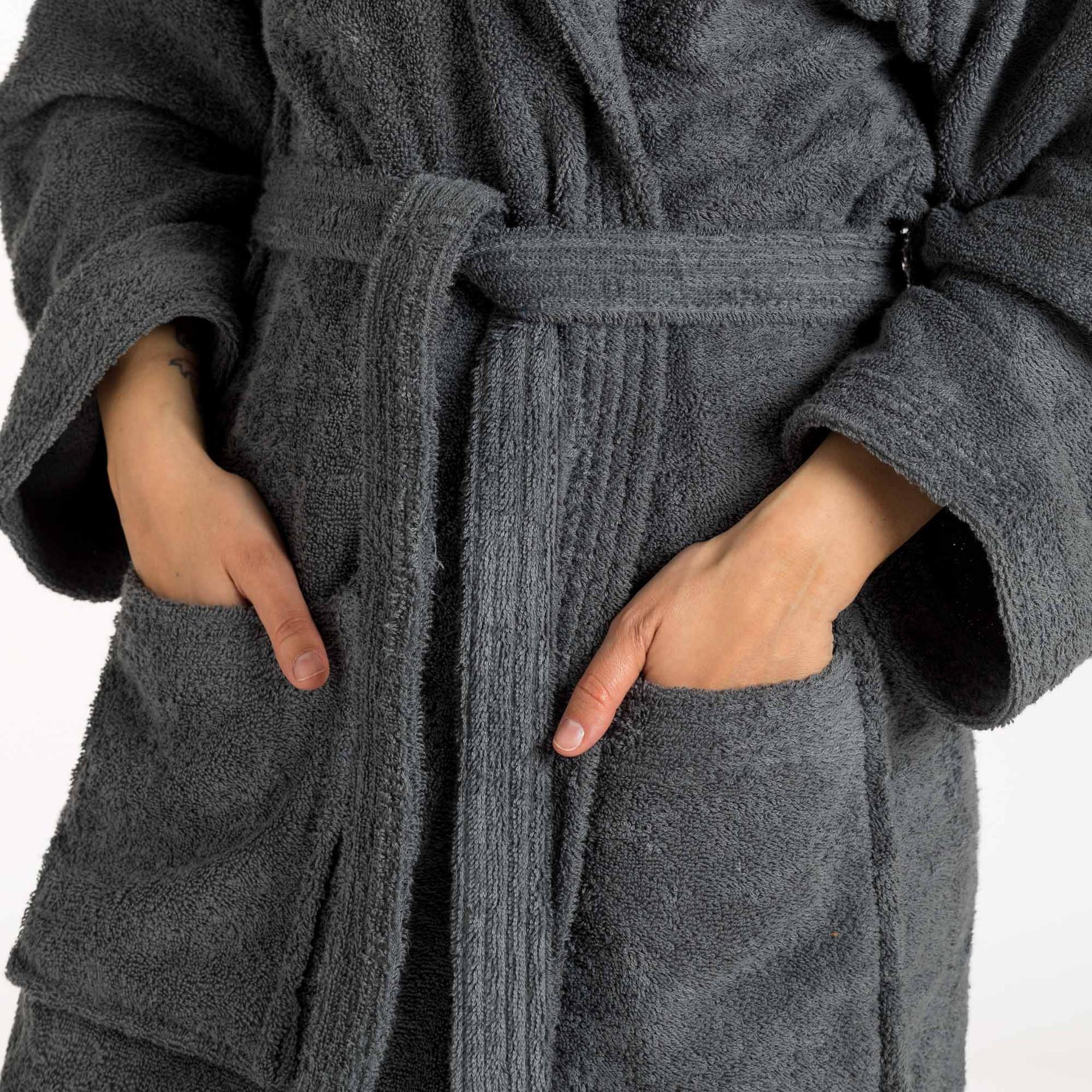 Accappatoio con cappuccio spugna Grigio adulto Riviera