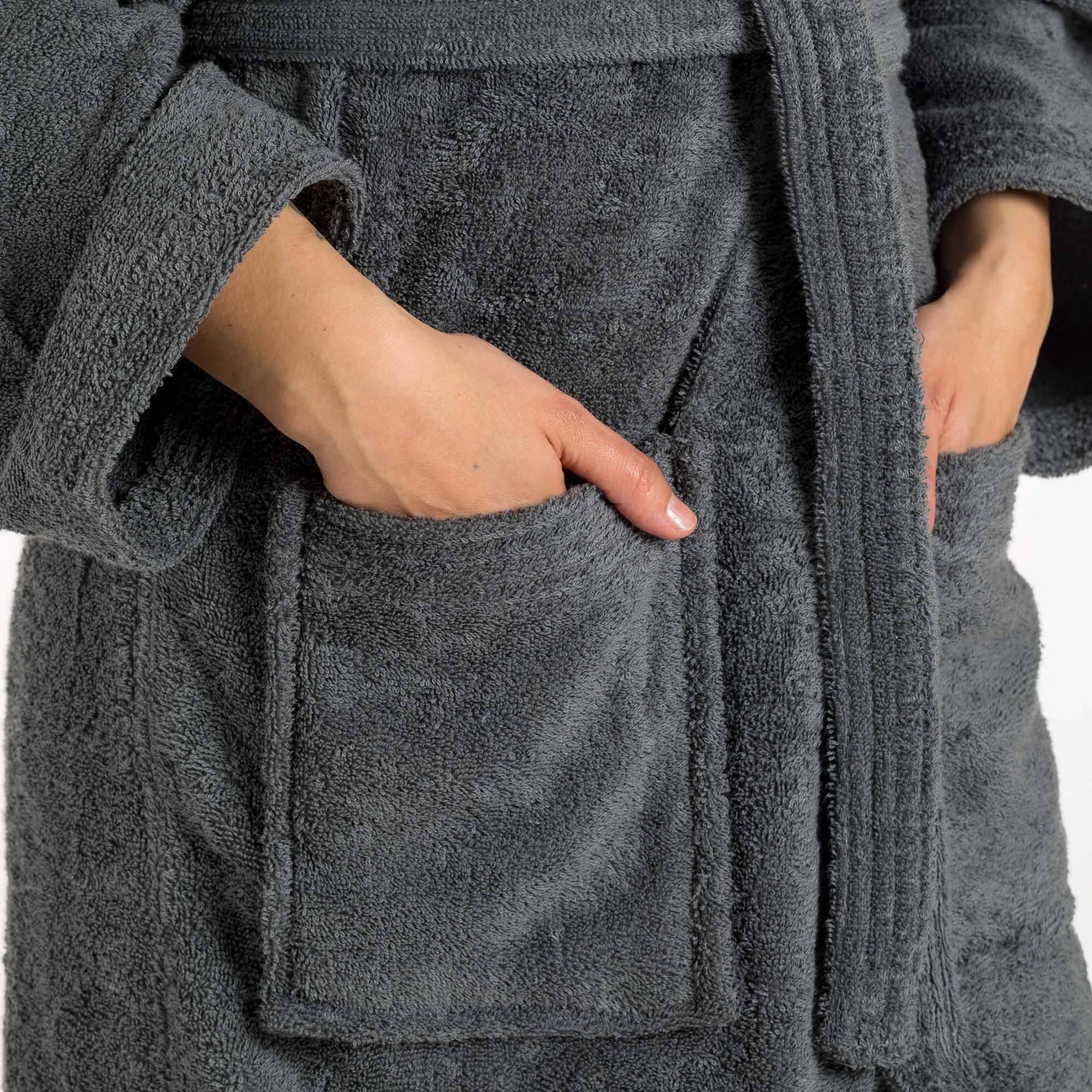 Accappatoio con cappuccio spugna Grigio adulto Riviera