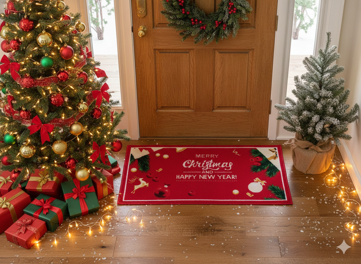 Tappeto natalizio rettangolare antiscivolo 50x100cm