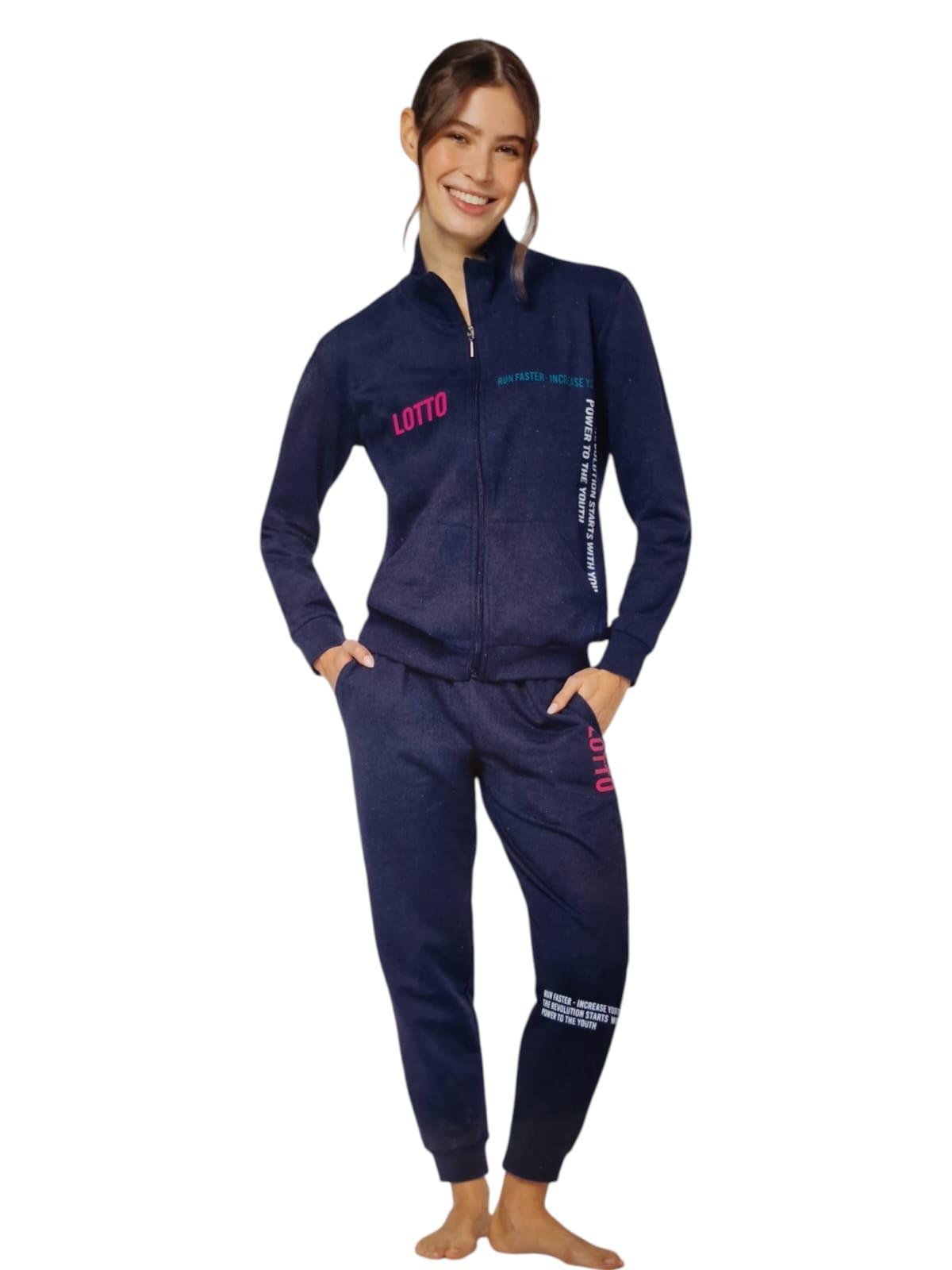 Tuta donna Lotto homewear caldo cotone Blu