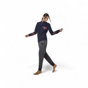 Tuta donna in cotone felpato  la6075 blu